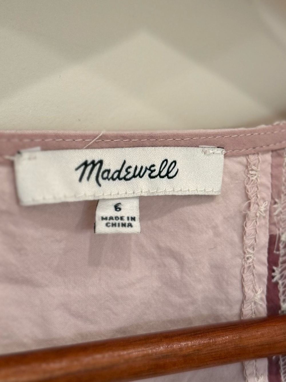 Madewell Signature Poplin Patchwork Peplum Top size 6 - Picture 8 of 9